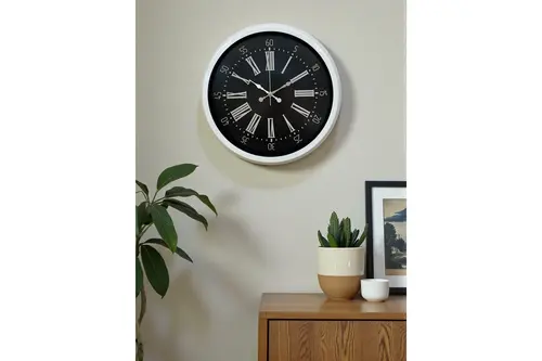 Elegance White Metal Duvar Saati 40 Cm