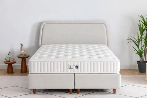 Luna Arche Baza Başlık Yatak Seti, Açık Gri, 160X200