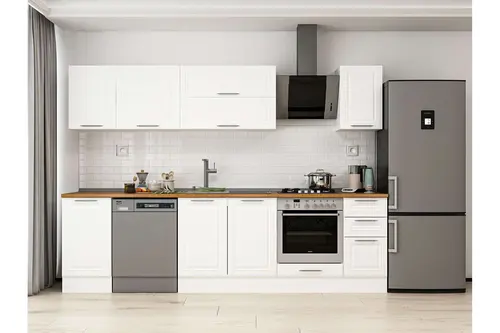 Alvinka 295X210 Cm Klasik Mebran Mutfak Dolabı, M E90S45S40 2 Mebran Beyaz Suntalam