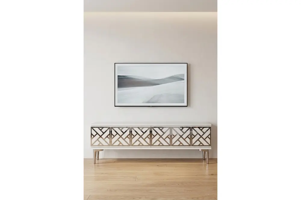 Arex Tv Sehpası Beyaz Silver 120 Cm Tsa1238Bs