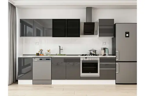 Alvinka 295X210 Cm Mutfak Dolabı, M E80S45S50 3 Antrasit Suntalam