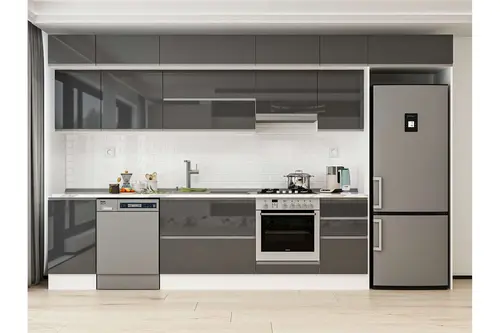 Alvinka 380X240 Cm Mutfak Dolabı, Mb E90S45S45 1 Antrasit Suntalam