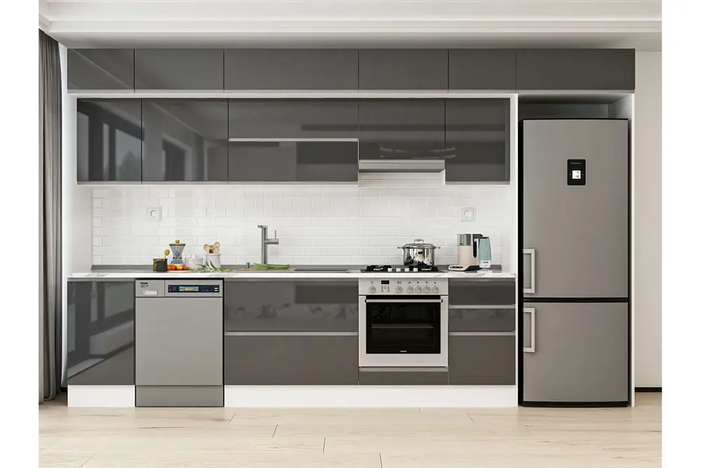 Alvinka 380X240 Cm Mutfak Dolabı, Mb E90S45S45 1 Antrasit Suntalam