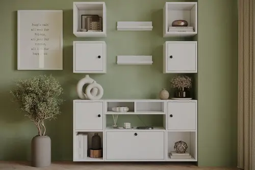 Bk Çok Amaçlı Dolap, 4 Kapaklı Ve Açık Raflı, Kbr