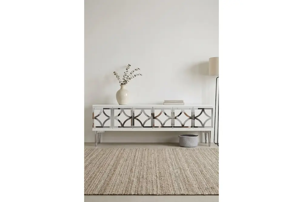 Lem Tv Sehpası Beyaz Silver 120 Cm Tsa1237Bs