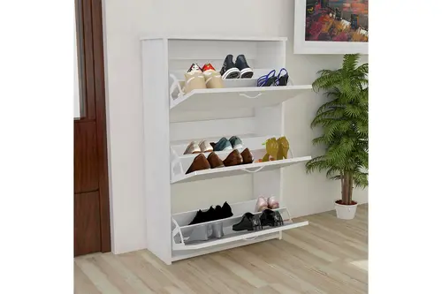 Trıplex Düşer Kapak Ayakkabılık, Beyaz