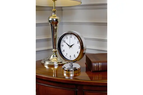 Noble Time Metal Krom Masa Saati 25X20 Cm