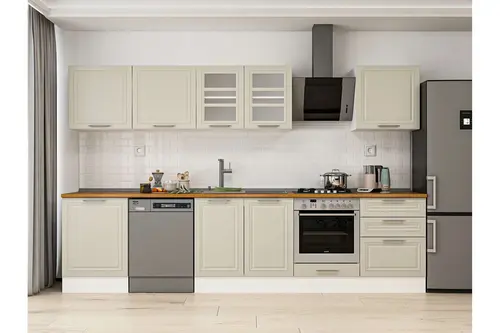 Alvinka 330X210 Cm Klasik Mebran Mutfak Dolabı, M E90S60S60 3 Mebran Kumtaşı Suntalam