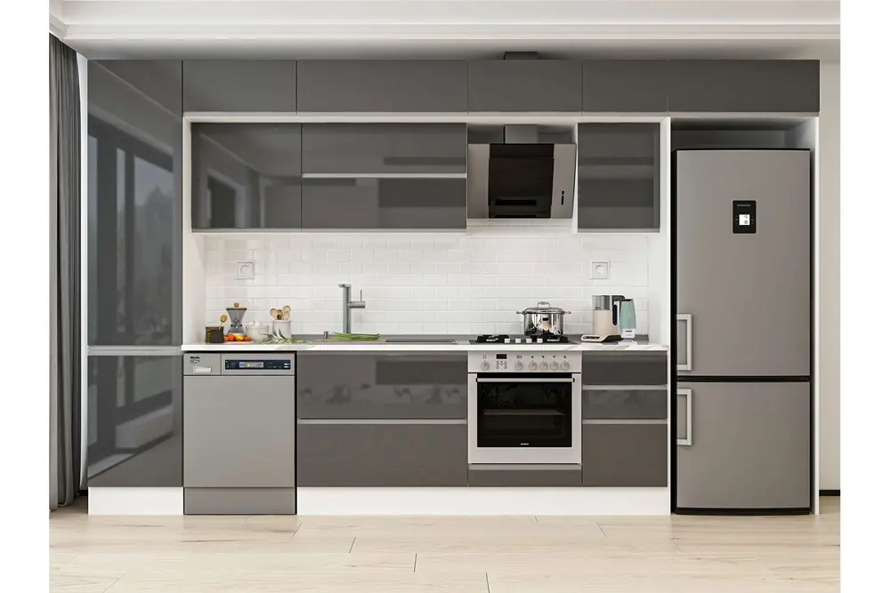 Alvinka 385X240 Cm Mutfak Dolabı, Mbb E90B50S45 2 Antrasit Suntalam