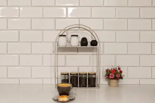 Arco 2 Katlı Metal Masaüstü Raf, Gümüş
