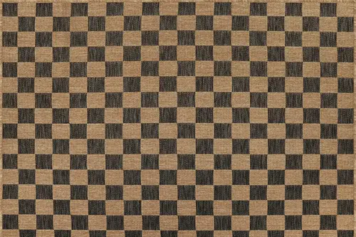 Pera Halı Kahve Ve Siyah Dama Desenli Sisal Tarzı Halı Fm04Bl 60X90 Cm