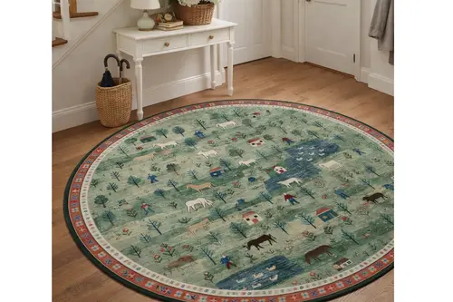 Pastoral Dokuma Taban Halı, 601 Yng 80X80 Cm