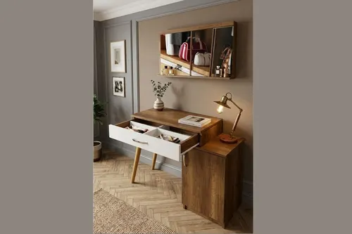 Elegance London Aynalı Dresuar, Barok Beyaz