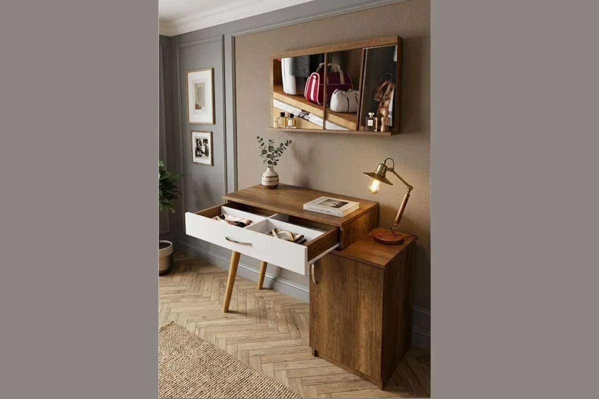 Elegance London Aynalı Dresuar, Barok Beyaz
