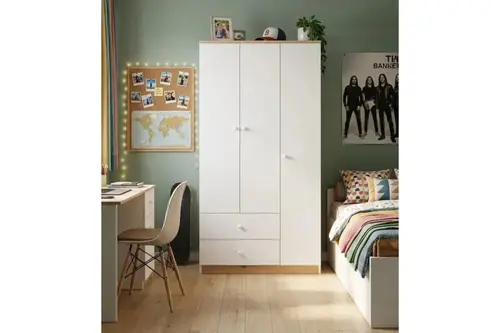 Eylül Gardırop, Beyaz, 3 Kapaklı