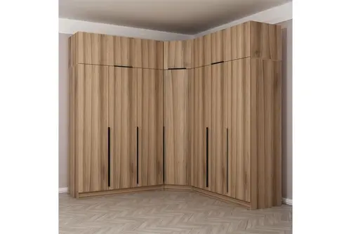Kaleplus 7 Kapaklı 4 Çekmeceli Köşe Dolap Yüklük Dore Dore Plus 235Cm