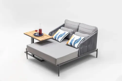Mono Rattan Daybed, Gri