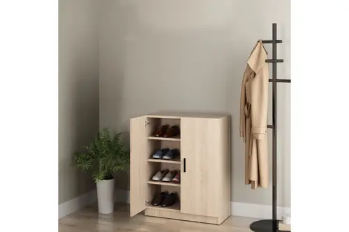 Alesta 2 Kapaklı 4 Raflı Ayakkabılık, Sonomo