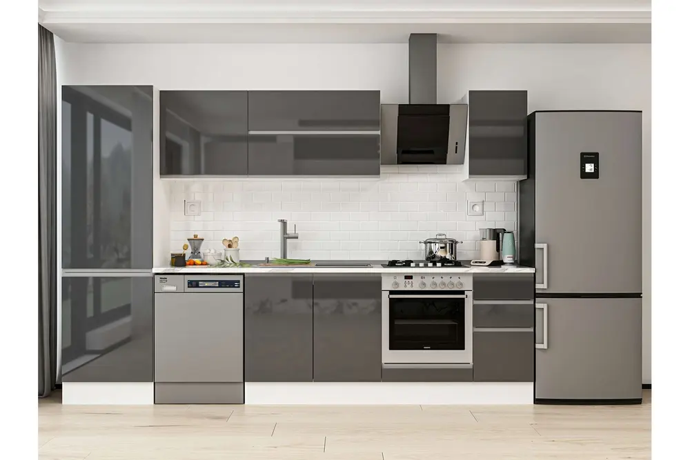 Alvinka 310X210 Cm Mutfak Dolabı, Mb E90B60S40 2 Antrasit Suntalam