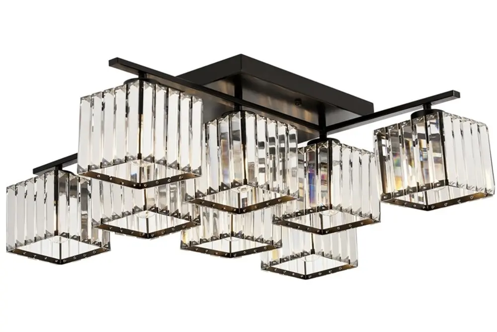 Avonnı Av-60230-8Bsy Eskitme/Siyah Boyalı Modern Avize 80 Cm