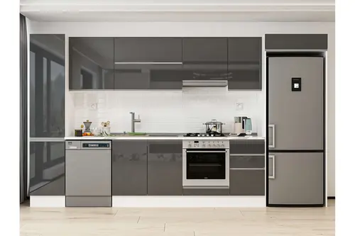 Alvinka 370X222 Cm Mutfak Dolabı, Mbb E80B45S45 1 Antrasit Suntalam