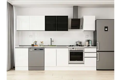 Alvinka 305X210 Cm Mutfak Dolabı, M E90S50S45 3 Beyaz Suntalam