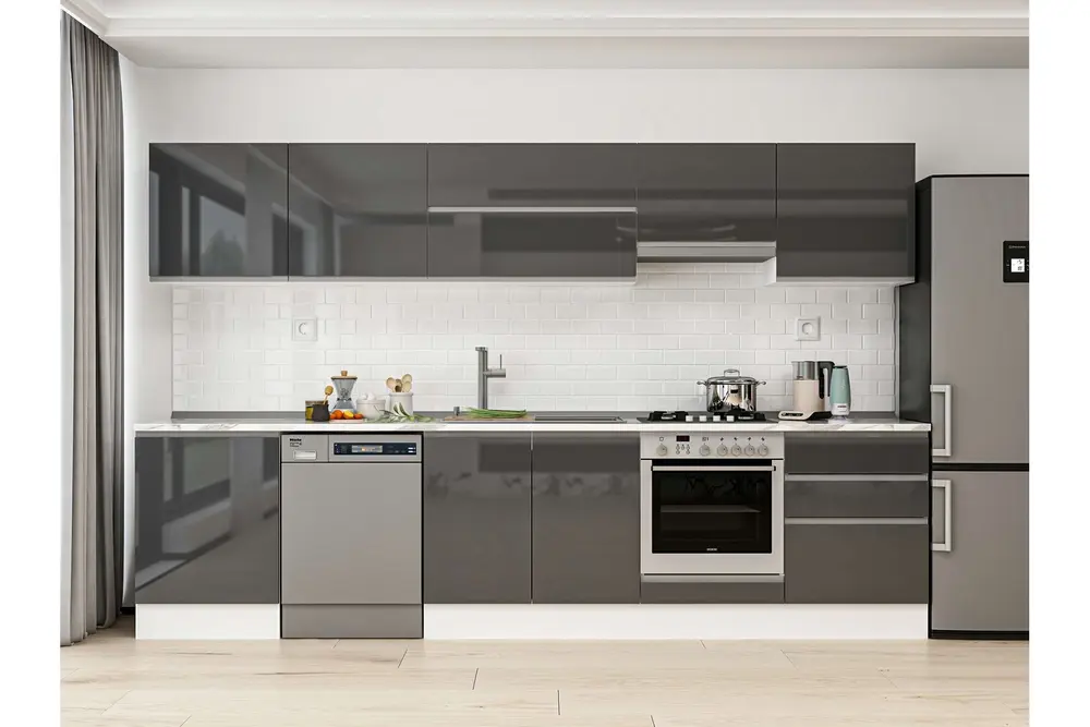 Alvinka 330X210 Cm Mutfak Dolabı, M E90S60S60 1 Antrasit Suntalam
