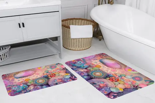 Rovigo Home Dijital Baskılı İkili Banyo Paspas Takımı, Rvg5272