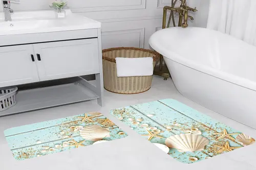 Rovigo Home Dijital Baskılı İkili Banyo Paspas Takımı Rvg5013