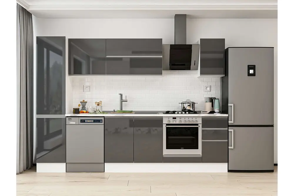 Alvinka 295X210 Cm Mutfak Dolabı, Mb E90B45S40 2 Antrasit Suntalam