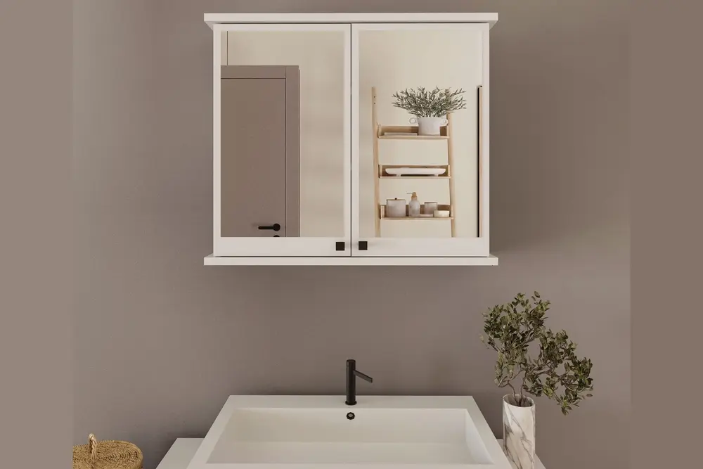 Ruda Aynalı Banyo Dolabı, Beyaz