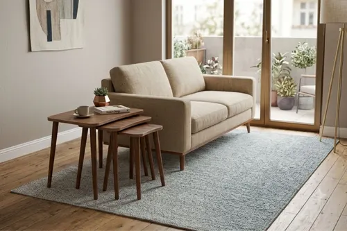 Tubihome Lora Üçlü Ahşap Sehpa Takımı, Ceviz