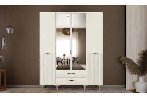 Alina %100 Mdf Gardırop, Aytaşı, 4 Kapaklı