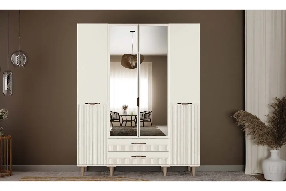 Alina %100 Mdf Gardırop, Aytaşı, 4 Kapaklı