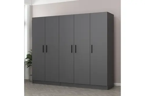 Kale Gardırop, Antrrasit, 5 Kapaklı 2 Çekmeceli, 190 Cm