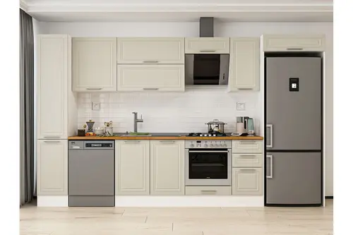 Alvinka 360X222 Cm Klasik Mebran Mutfak Dolabı, Mbb E80B40S40 2 Mebran Kumtaşı Suntalam