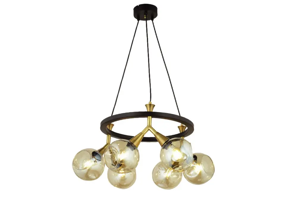 Bambi Modern Sarkıt Camlı Avize, Altılı