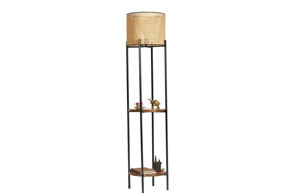 Vega Siyah Rattan Başlıklı Lambader