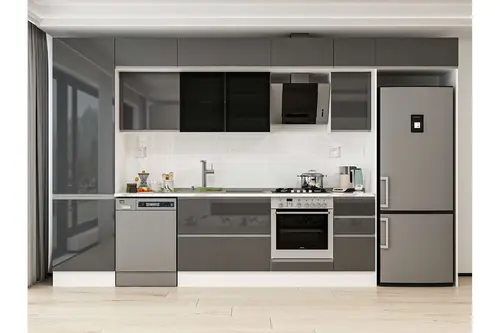 Alvinka 390X240 Cm Mutfak Dolabı, Mbb E90B60S40 3 Antrasit Suntalam