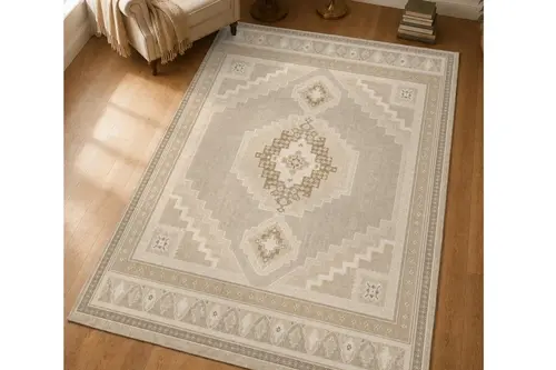 Bej Motifli Dokuma Taban Halı, 638 Yng 80X150 Cm