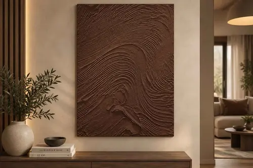 Soyut Kahverengi Desenler Orijinal Yağlı Boya Tablo