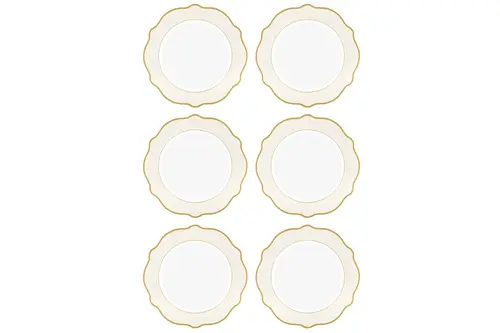 The Mia Jaswely Servis Tabağı 6 Parça Krem 27 Cm